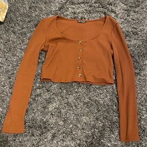 Shein brown crop top
